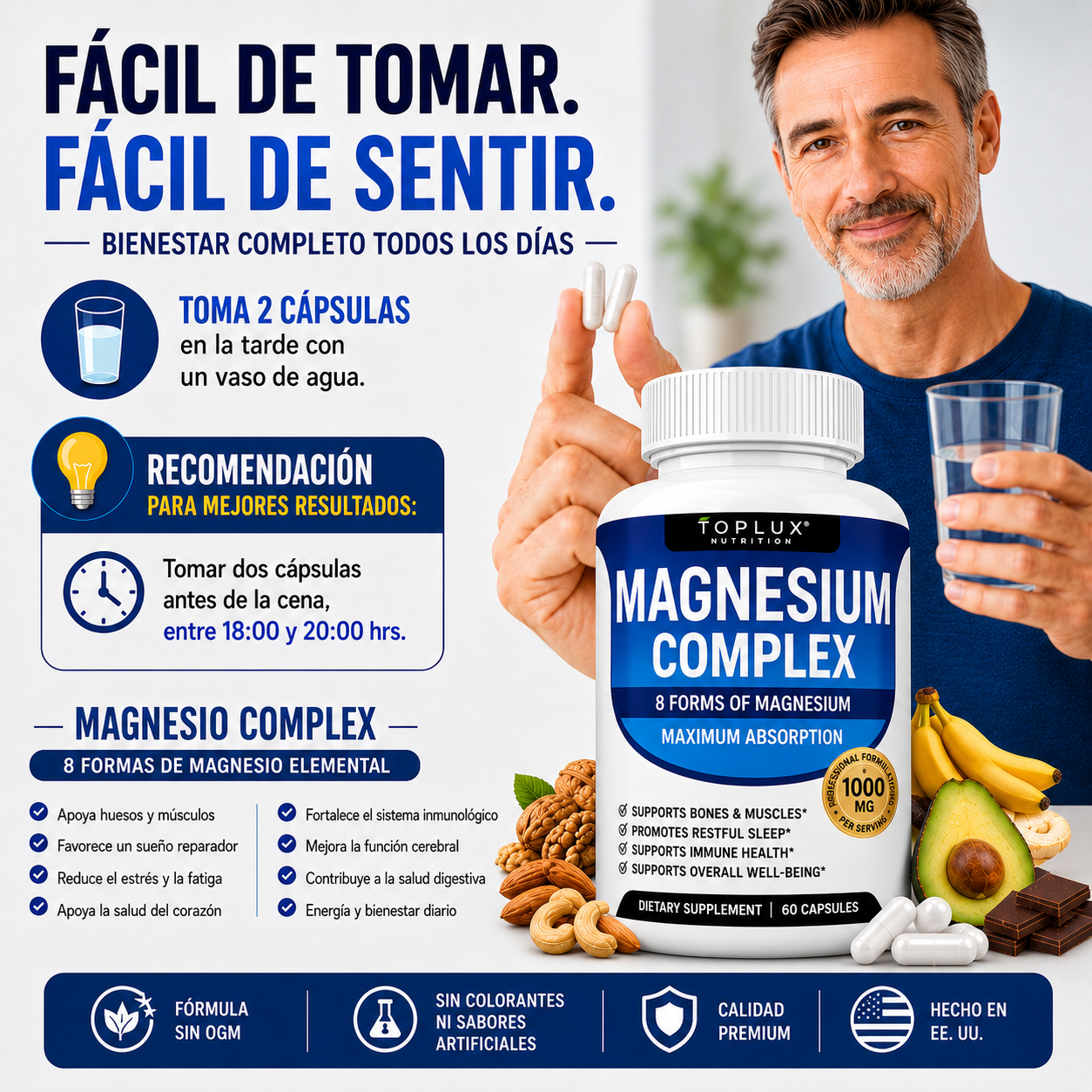 Magnesio Complex 8 Elementos 1000 MG
