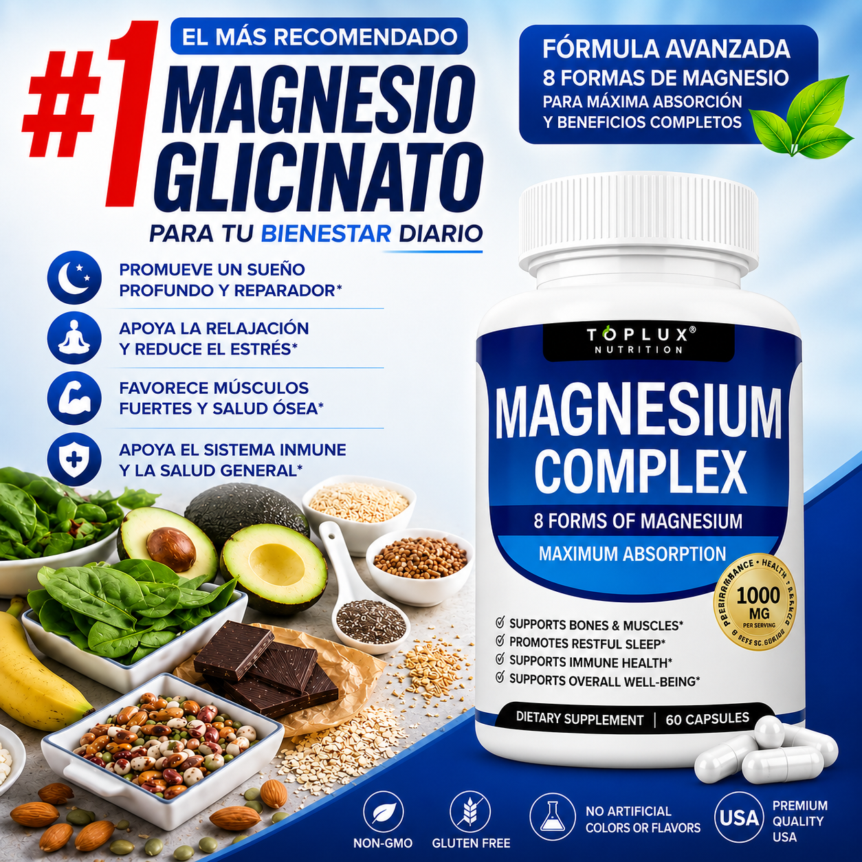 Magnesio Complex 8 Elementos 1000 MG