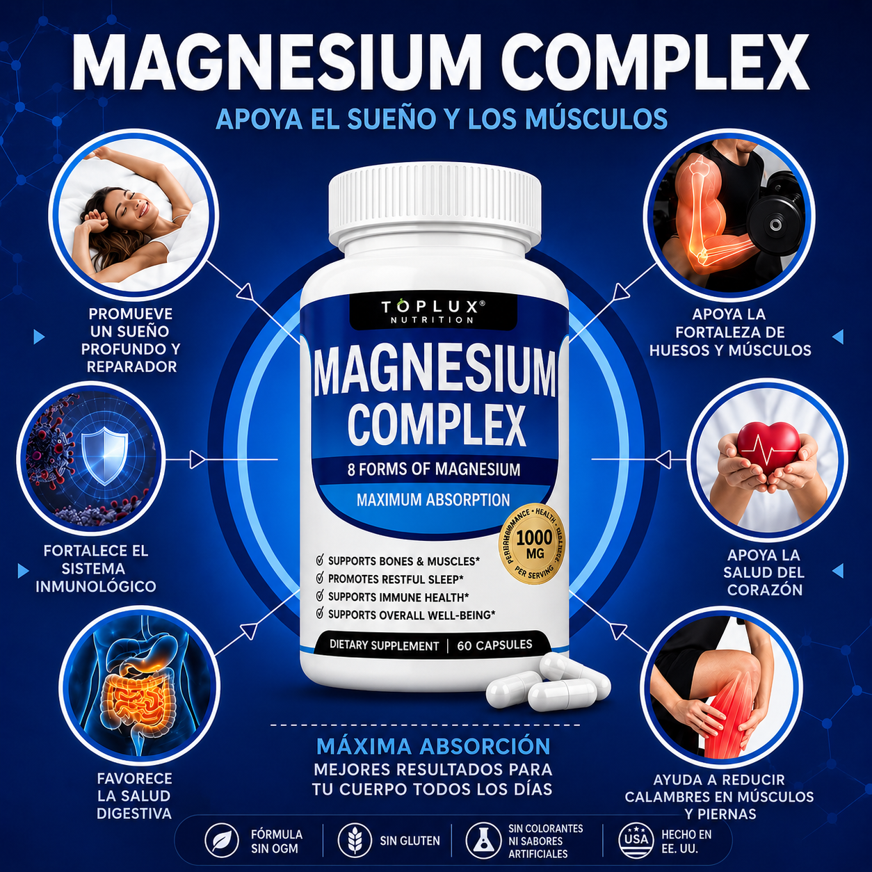 Magnesio Complex 8 Elementos 1000 MG