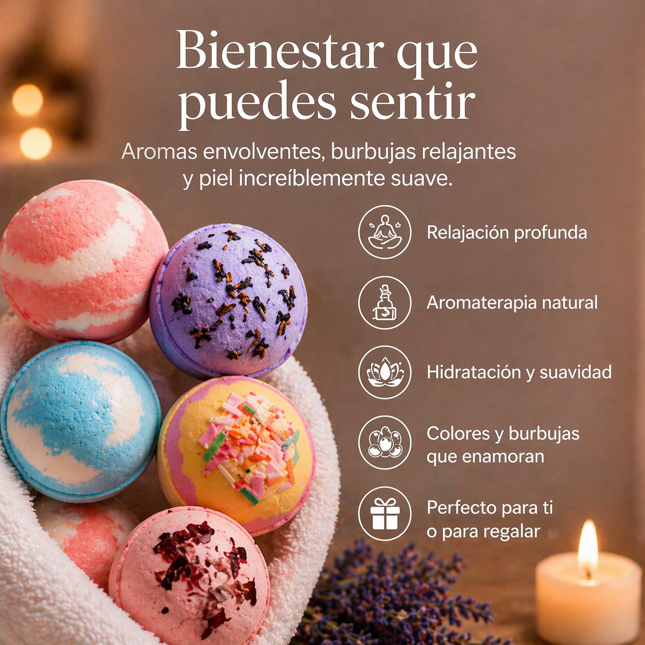 Set de 7 pcs Bombas Efervescentes Bañera