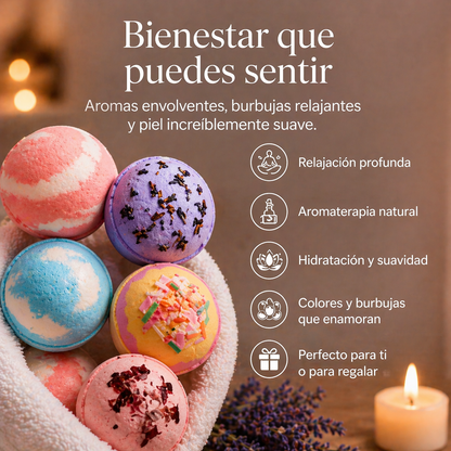 Set de 7 pcs Bombas Efervescentes Bañera