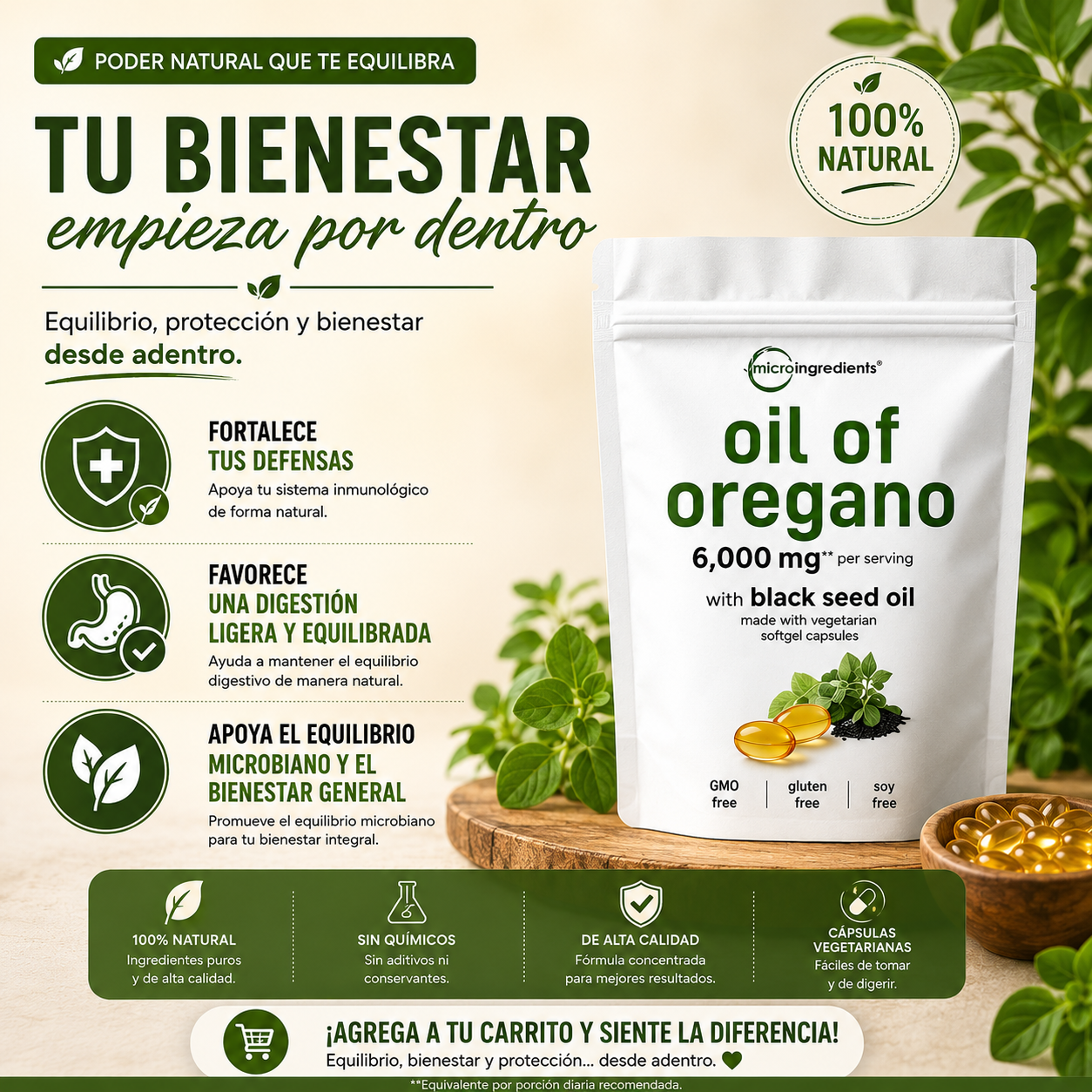 Aceite De Orégano 60 cáp.