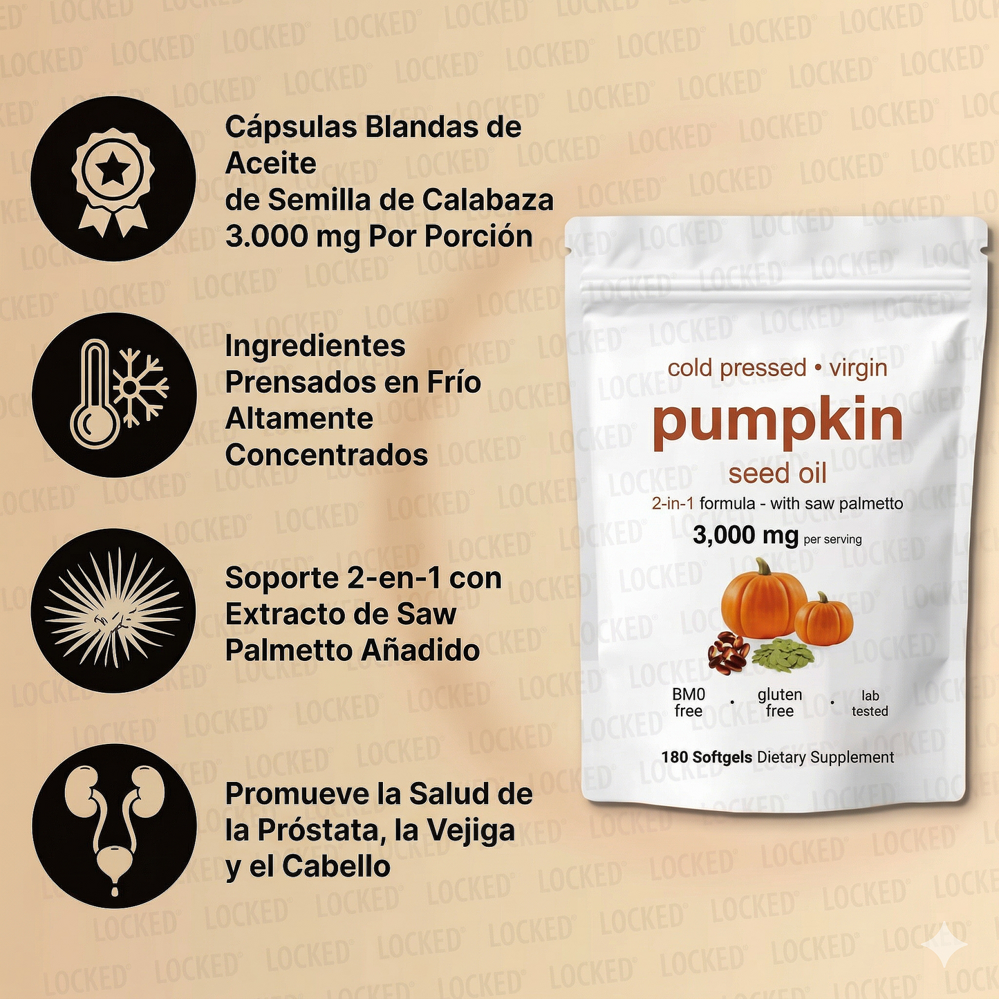 60 Cáp. Aceite Semilla de Calabaza