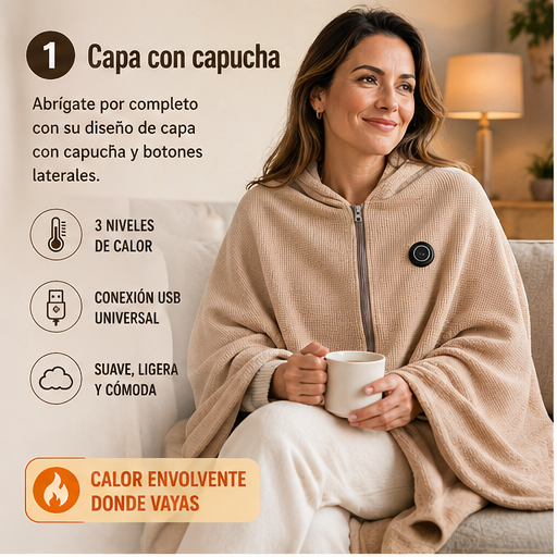 Manta Calefactora Eléctrica Carga USB